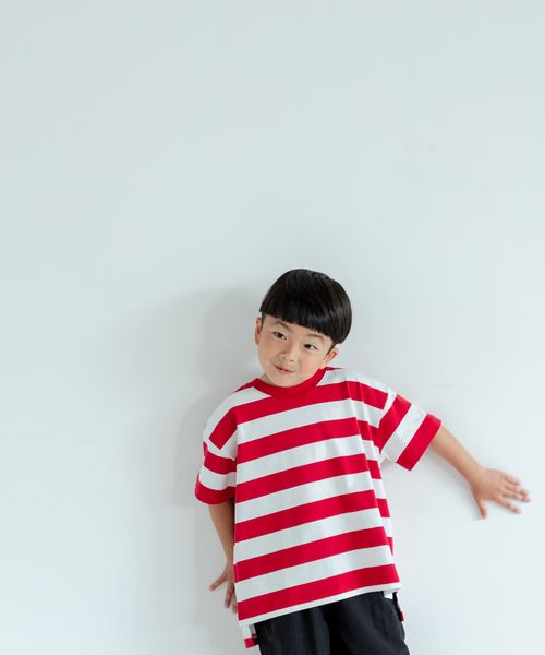 LOWRYS FARM 【KIDS】フトボーダーBIGT レッド キッズ ローリーズファーム 319681 and ST アンドエスティ(旧ドットエスティ) LOWRYS FARM 【KIDS】フトボーダーBIGT レッド キッズ ローリーズファーム 319681 and ST アンドエスティ(旧ドットエスティ)