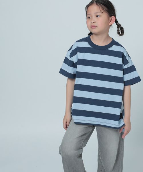 LOWRYS FARM 【KIDS】フトボーダーBIGT ネイビー キッズ ローリーズファーム 319681 and ST アンドエスティ(旧ドットエスティ) LOWRYS FARM 【KIDS】フトボーダーBIGT ネイビー キッズ ローリーズファーム 319681 and ST アンドエスティ(旧ドットエスティ)