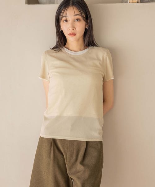 LOWRYS FARM シアーレイヤードT ベージュ FREE ウィメンズインナー ローリーズファーム 322957 and ST アンドエスティ(旧ドットエスティ) LOWRYS FARM シアーレイヤードT ベージュ FREE ウィメンズインナー ローリーズファーム 322957 and ST アンドエスティ(旧ドットエスティ)