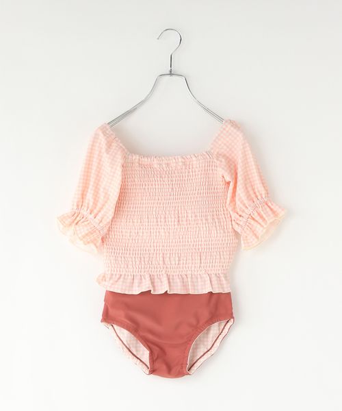 LOWRYS FARM 【JUNIOR】シャーリングパフSWIM ベージュ キッズ ローリーズファーム 323897 and ST アンドエスティ(旧ドットエスティ) LOWRYS FARM 【JUNIOR】シャーリングパフSWIM ベージュ キッズ ローリーズファーム 323897 and ST アンドエスティ(旧ドットエスティ)