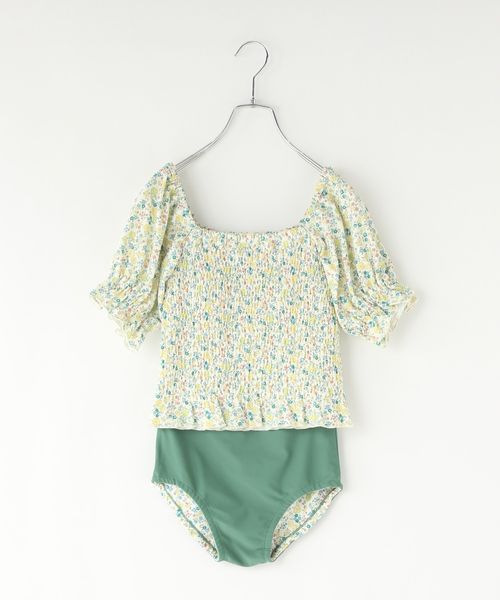 LOWRYS FARM 【JUNIOR】シャーリングパフSWIM グリーン キッズ ローリーズファーム 323897 and ST アンドエスティ(旧ドットエスティ) LOWRYS FARM 【JUNIOR】シャーリングパフSWIM グリーン キッズ ローリーズファーム 323897 and ST アンドエスティ(旧ドットエスティ)