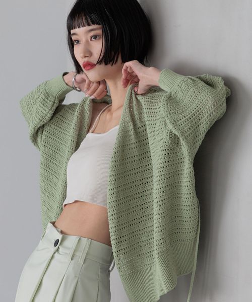 LOWRYS FARM スカシカシュクールカーディガン グリーン FREE ウィメンズインナー ローリーズファーム 324454 and ST アンドエスティ(旧ドットエスティ) LOWRYS FARM スカシカシュクールカーディガン グリーン FREE ウィメンズインナー ローリーズファーム 324454 and ST アンドエスティ(旧ドットエスティ)