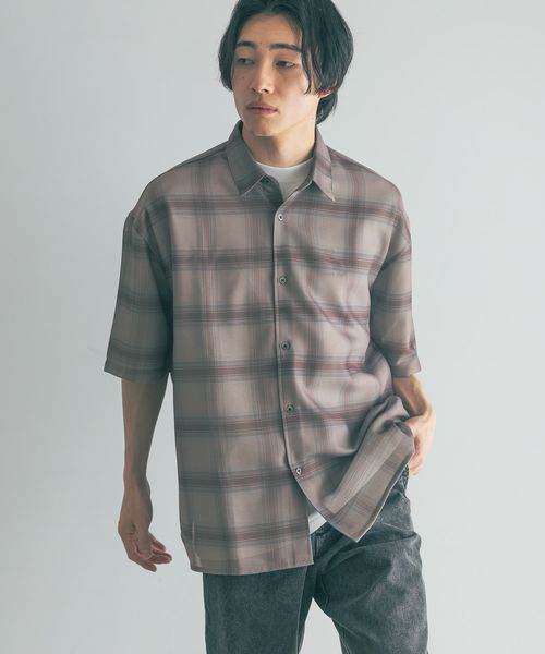 LOWRYS FARM 【UNISEX】メッシュオンブレチェックシャツSS ブラウン M メンズ ローリーズファーム 325557 and ST アンドエスティ(旧ドットエスティ) LOWRYS FARM 【UNISEX】メッシュオンブレチェックシャツSS ブラウン M メンズ ローリーズファーム 325557 and ST アンドエスティ(旧ドットエスティ)