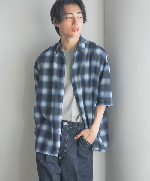 LOWRYS FARM 【UNISEX】メッシュオンブレチェックシャツSS ブルー L メンズ ローリーズファーム 325557 and ST アンドエスティ(旧ドットエスティ) LOWRYS FARM 【UNISEX】メッシュオンブレチェックシャツSS ブルー L メンズ ローリーズファーム 325557 and ST アンドエスティ(旧ドットエスティ)