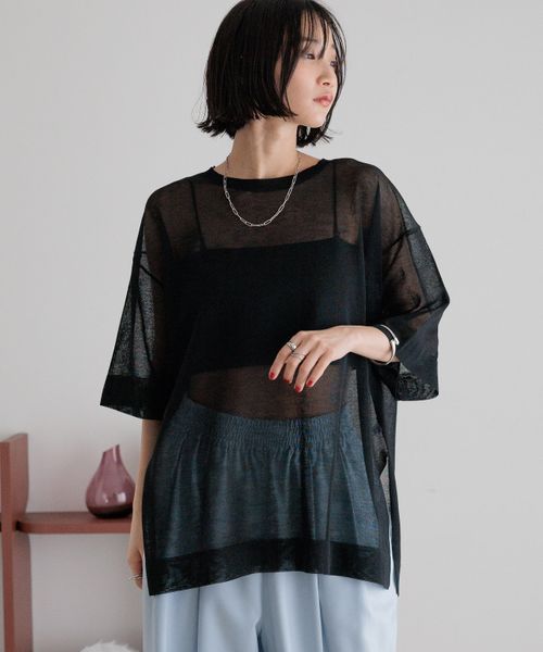 LOWRYS FARM シアーニットTEE ブラック FREE ウィメンズインナー ローリーズファーム 326642 and ST アンドエスティ(旧ドットエスティ) LOWRYS FARM シアーニットTEE ブラック FREE ウィメンズインナー ローリーズファーム 326642 and ST アンドエスティ(旧ドットエスティ)