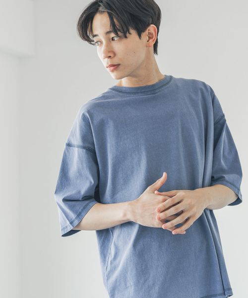 LOWRYS FARM 【MENS】ピグメントアウトシームTシャツSS ブルー M メンズ ローリーズファーム 328029 and ST アンドエスティ(旧ドットエスティ) LOWRYS FARM 【MENS】ピグメントアウトシームTシャツSS ブルー M メンズ ローリーズファーム 328029 and ST アンドエスティ(旧ドットエスティ)