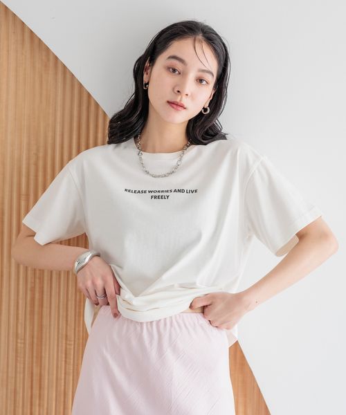 LOWRYS FARM シンプルロゴTEE オフホワイト FREE ウィメンズインナー ローリーズファーム 328670 and ST アンドエスティ(旧ドットエスティ) LOWRYS FARM シンプルロゴTEE オフホワイト FREE ウィメンズインナー ローリーズファーム 328670 and ST アンドエスティ(旧ドットエスティ)