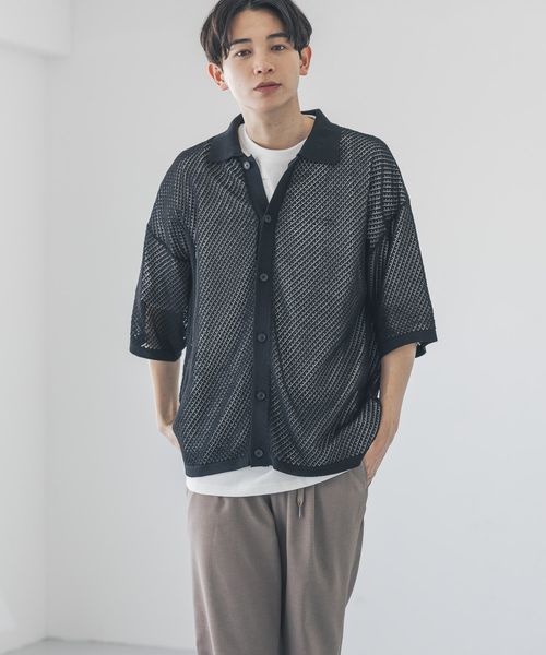 LOWRYS FARM 【UNISEX】メッシュニットカーディガンSS ブラック FREE メンズ ローリーズファーム 451350 and ST アンドエスティ(旧ドットエスティ) LOWRYS FARM 【UNISEX】メッシュニットカーディガンSS ブラック FREE メンズ ローリーズファーム 451350 and ST アンドエスティ(旧ドットエスティ)