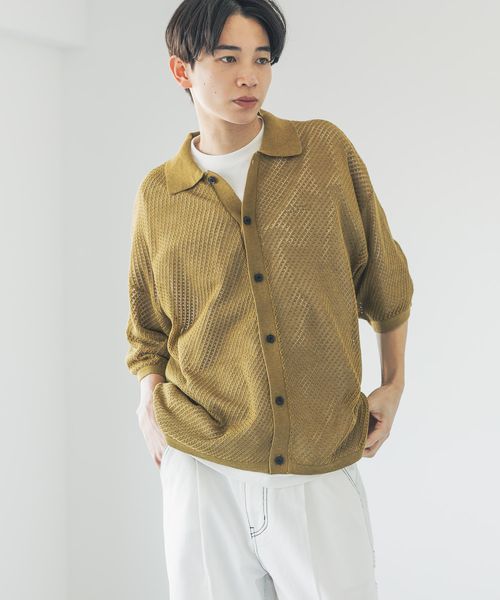 LOWRYS FARM 【UNISEX】メッシュニットカーディガンSS イエロー FREE メンズ ローリーズファーム 451350 and ST アンドエスティ(旧ドットエスティ) LOWRYS FARM 【UNISEX】メッシュニットカーディガンSS イエロー FREE メンズ ローリーズファーム 451350 and ST アンドエスティ(旧ドットエスティ)
