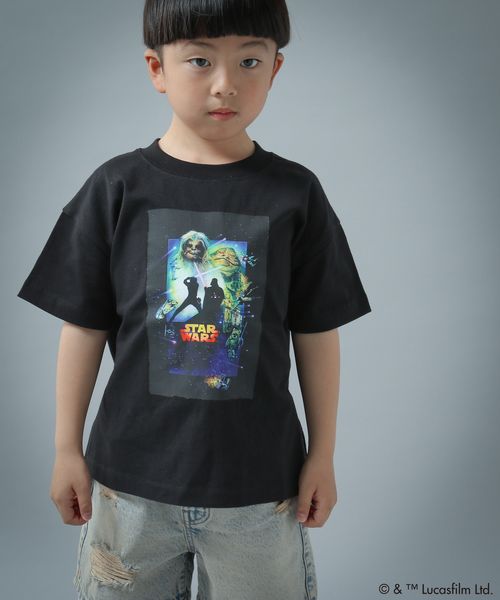 LOWRYS FARM 【KIDS】STAR WARS/アートT ブラック キッズ ローリーズファーム 451872 and ST アンドエスティ(旧ドットエスティ) LOWRYS FARM 【KIDS】STAR WARS/アートT ブラック キッズ ローリーズファーム 451872 and ST アンドエスティ(旧ドットエスティ)
