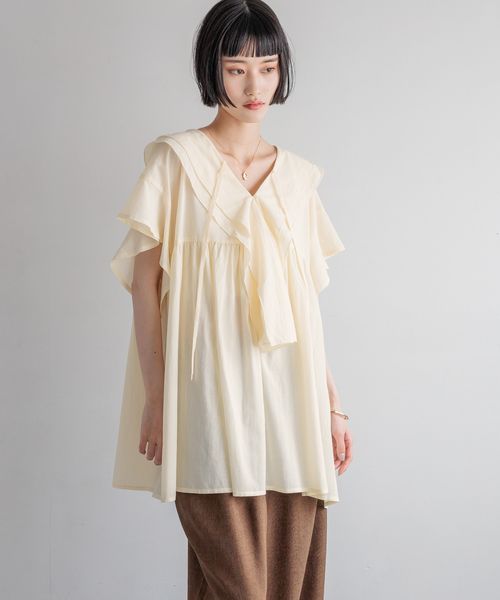 LOWRYS FARM フリルチュニックブラウス ナチュラル FREE ウィメンズインナー ローリーズファーム 490272 and ST アンドエスティ(旧ドットエスティ) LOWRYS FARM フリルチュニックブラウス ナチュラル FREE ウィメンズインナー ローリーズファーム 490272 and ST アンドエスティ(旧ドットエスティ)