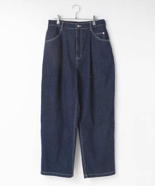 LOWRYS FARM 【MEN】ライトデニムタックワイドパンツ ネイビー L メンズ ローリーズファーム 492200 and ST アンドエスティ(旧ドットエスティ) LOWRYS FARM 【MEN】ライトデニムタックワイドパンツ ネイビー L メンズ ローリーズファーム 492200 and ST アンドエスティ(旧ドットエスティ)