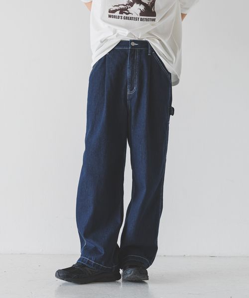 LOWRYS FARM 【MEN】ライトデニムペインターパンツ ネイビー M メンズ ローリーズファーム 492202 and ST アンドエスティ(旧ドットエスティ) LOWRYS FARM 【MEN】ライトデニムペインターパンツ ネイビー M メンズ ローリーズファーム 492202 and ST アンドエスティ(旧ドットエスティ)