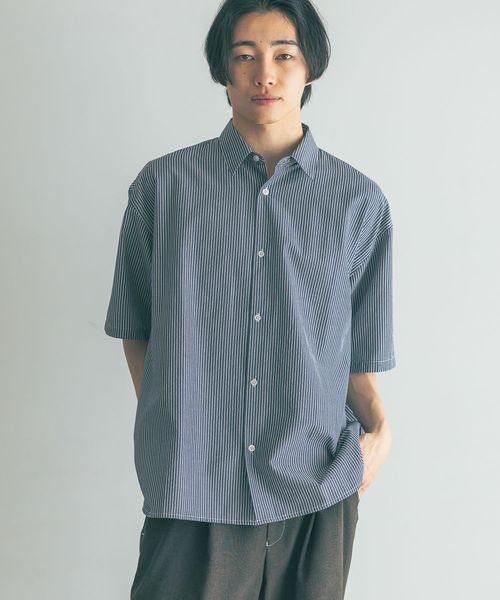 LOWRYS FARM 【MEN】アソートストライプシャツSS ネイビー M メンズ ローリーズファーム 492779 and ST アンドエスティ(旧ドットエスティ) LOWRYS FARM 【MEN】アソートストライプシャツSS ネイビー M メンズ ローリーズファーム 492779 and ST アンドエスティ(旧ドットエスティ)