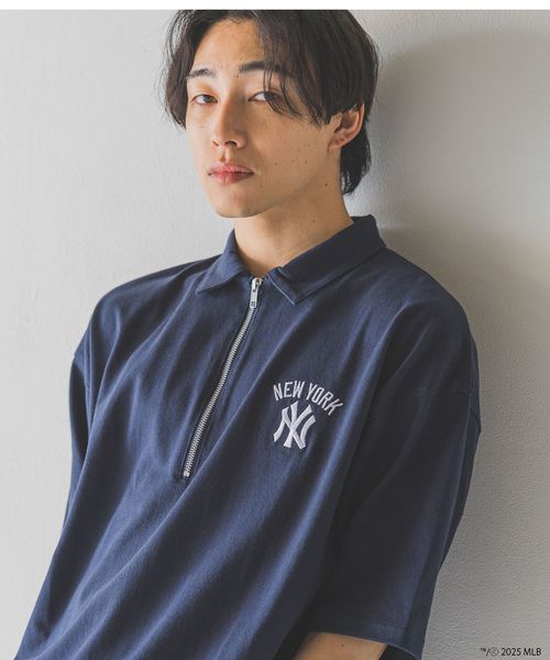 LOWRYS FARM 【MEN】MLBハーフZIPポロSS ネイビー M メンズ ローリーズファーム 492782 and ST アンドエスティ(旧ドットエスティ) LOWRYS FARM 【MEN】MLBハーフZIPポロSS ネイビー M メンズ ローリーズファーム 492782 and ST アンドエスティ(旧ドットエスティ)