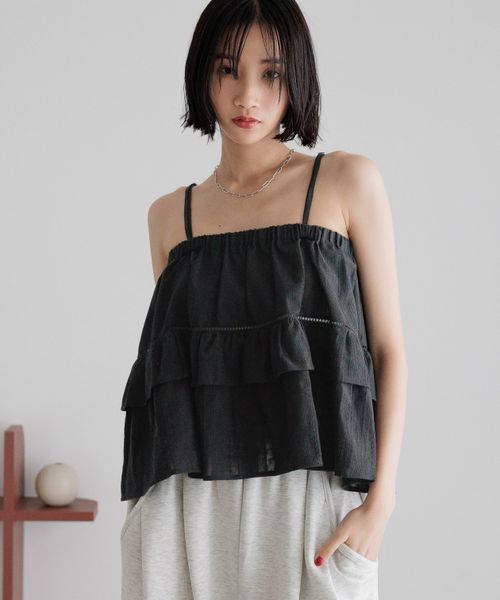 LOWRYS FARM 2WAYコットンレースキャミ ブラック FREE ウィメンズインナー ローリーズファーム 493588 and ST アンドエスティ(旧ドットエスティ) LOWRYS FARM 2WAYコットンレースキャミ ブラック FREE ウィメンズインナー ローリーズファーム 493588 and ST アンドエスティ(旧ドットエスティ)