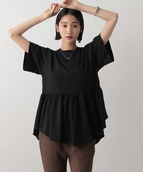 LOWRYS FARM ペプラムチュニックSS ブラック FREE ウィメンズインナー ローリーズファーム 494892 and ST アンドエスティ(旧ドットエスティ) LOWRYS FARM ペプラムチュニックSS ブラック FREE ウィメンズインナー ローリーズファーム 494892 and ST アンドエスティ(旧ドットエスティ)