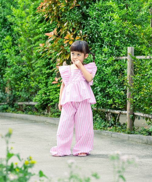 LOWRYS FARM 【KIDS】ストライプパンツ ピンク キッズ ローリーズファーム 495478 and ST アンドエスティ(旧ドットエスティ) LOWRYS FARM 【KIDS】ストライプパンツ ピンク キッズ ローリーズファーム 495478 and ST アンドエスティ(旧ドットエスティ)