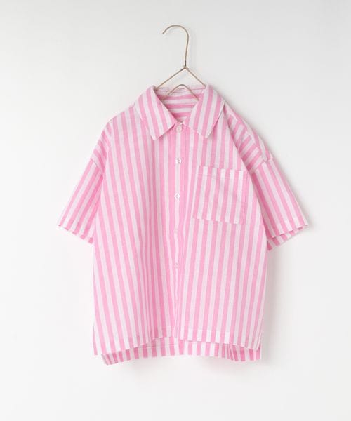 LOWRYS FARM 【KIDS】ストライプシャツ ピンク キッズ ローリーズファーム 495480 and ST アンドエスティ(旧ドットエスティ) LOWRYS FARM 【KIDS】ストライプシャツ ピンク キッズ ローリーズファーム 495480 and ST アンドエスティ(旧ドットエスティ)