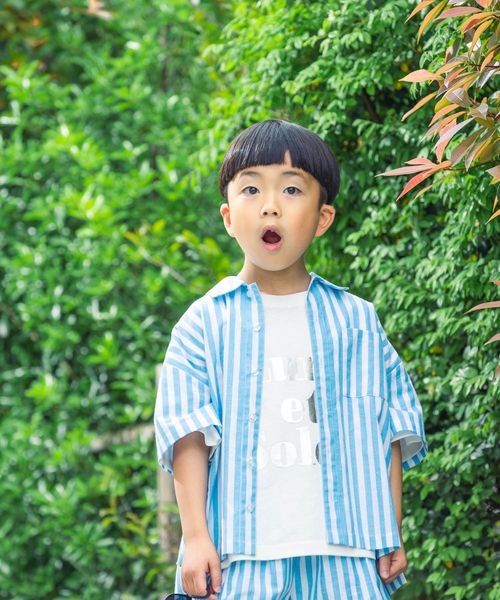 LOWRYS FARM 【KIDS】ストライプシャツ ライトブルー キッズ ローリーズファーム 495480 and ST アンドエスティ(旧ドットエスティ) LOWRYS FARM 【KIDS】ストライプシャツ ライトブルー キッズ ローリーズファーム 495480 and ST アンドエスティ(旧ドットエスティ)