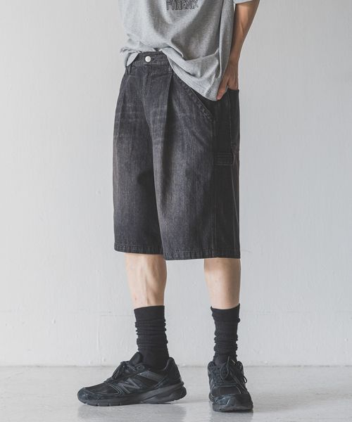 LOWRYS FARM 【MEN】デニムペインターショーツ ブラック L メンズ ローリーズファーム 495807 and ST アンドエスティ(旧ドットエスティ) LOWRYS FARM 【MEN】デニムペインターショーツ ブラック L メンズ ローリーズファーム 495807 and ST アンドエスティ(旧ドットエスティ)