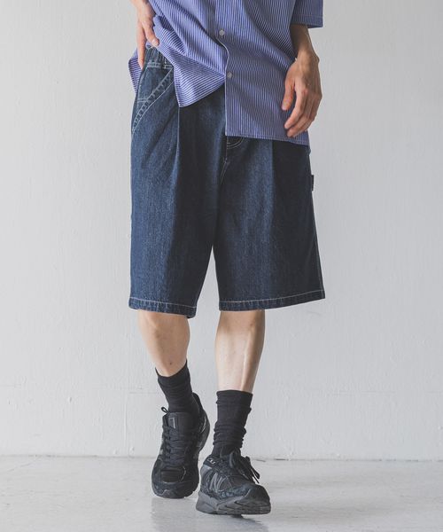 LOWRYS FARM 【MEN】デニムペインターショーツ ネイビー L メンズ ローリーズファーム 495807 and ST アンドエスティ(旧ドットエスティ) LOWRYS FARM 【MEN】デニムペインターショーツ ネイビー L メンズ ローリーズファーム 495807 and ST アンドエスティ(旧ドットエスティ)