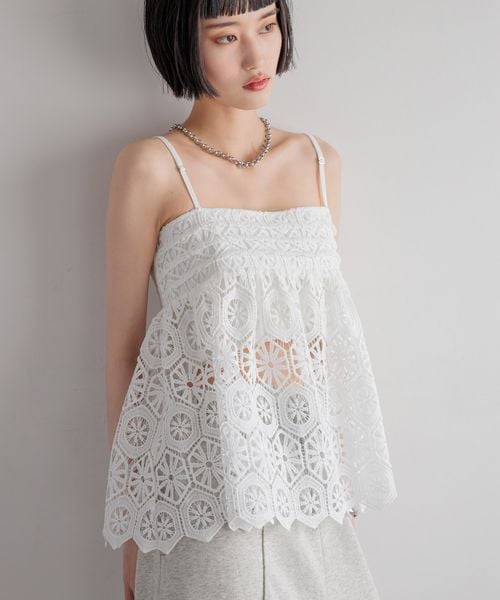 LOWRYS FARM バテンレースキャミ オフホワイト FREE ウィメンズインナー ローリーズファーム 496451 and ST アンドエスティ(旧ドットエスティ) LOWRYS FARM バテンレースキャミ オフホワイト FREE ウィメンズインナー ローリーズファーム 496451 and ST アンドエスティ(旧ドットエスティ)