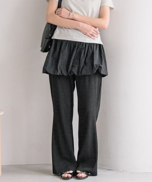 LOWRYS FARM 【WEB限定カラーあり】カットリブセミフレアパンツ ブラック M ウィメンズボトムス ローリーズファーム 496537 and ST アンドエスティ(旧ドットエスティ) LOWRYS FARM 【WEB限定カラーあり】カットリブセミフレアパンツ ブラック M ウィメンズボトムス ローリーズファーム 496537 and ST アンドエスティ(旧ドットエスティ)