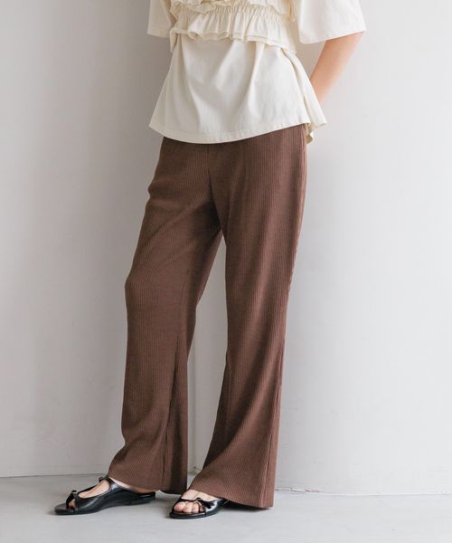 LOWRYS FARM 【WEB限定カラーあり】カットリブセミフレアパンツ ブラウン L ウィメンズボトムス ローリーズファーム 496537 and ST アンドエスティ(旧ドットエスティ) LOWRYS FARM 【WEB限定カラーあり】カットリブセミフレアパンツ ブラウン L ウィメンズボトムス ローリーズファーム 496537 and ST アンドエスティ(旧ドットエスティ)