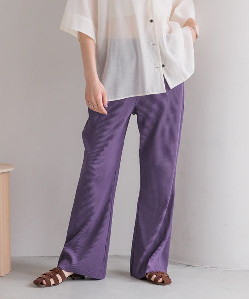 LOWRYS FARM 【WEB限定カラーあり】カットリブセミフレアパンツ パープル M ウィメンズボトムス ローリーズファーム 496537 and ST アンドエスティ(旧ドットエスティ) LOWRYS FARM 【WEB限定カラーあり】カットリブセミフレアパンツ パープル M ウィメンズボトムス ローリーズファーム 496537 and ST アンドエスティ(旧ドットエスティ)