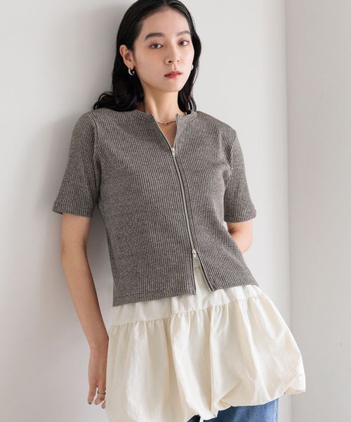LOWRYS FARM 【選べるSHORT & LOG丈】WZIPリブカーディガンSS シルバー ウィメンズインナー ローリーズファーム 498290 and ST アンドエスティ(旧ドットエスティ) LOWRYS FARM 【選べるSHORT & LOG丈】WZIPリブカーディガンSS シルバー ウィメンズインナー ローリーズファーム 498290 and ST アンドエスティ(旧ドットエスティ)