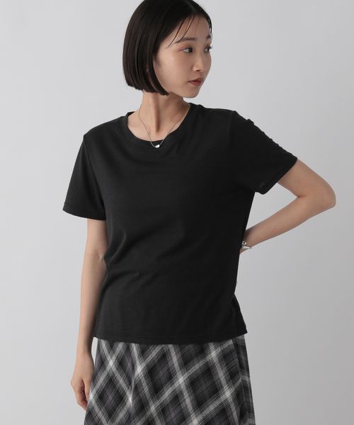 LOWRYS FARM プチラメTEE ブラック FREE ウィメンズインナー ローリーズファーム 499872 and ST アンドエスティ(旧ドットエスティ) LOWRYS FARM プチラメTEE ブラック FREE ウィメンズインナー ローリーズファーム 499872 and ST アンドエスティ(旧ドットエスティ)