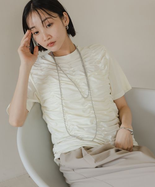 LOWRYS FARM シャーリングTEE ナチュラル FREE ウィメンズインナー ローリーズファーム 499876 and ST アンドエスティ(旧ドットエスティ) LOWRYS FARM シャーリングTEE ナチュラル FREE ウィメンズインナー ローリーズファーム 499876 and ST アンドエスティ(旧ドットエスティ)