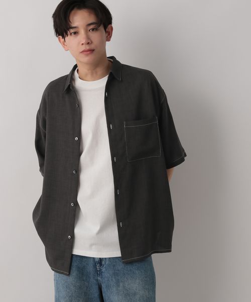 LOWRYS FARM 【MEN】【SETUP可能】バスケットステッチシャツSS チャコールグレー L メンズ ローリーズファーム 523877 and ST アンドエスティ(旧ドットエスティ) LOWRYS FARM 【MEN】【SETUP可能】バスケットステッチシャツSS チャコールグレー L メンズ ローリーズファーム 523877 and ST アンドエスティ(旧ドットエスティ)