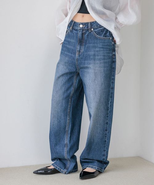 LOWRYS FARM ワイドストレートデニム ブルー M ウィメンズボトムス ローリーズファーム 532505 and ST アンドエスティ(旧ドットエスティ) LOWRYS FARM ワイドストレートデニム ブルー M ウィメンズボトムス ローリーズファーム 532505 and ST アンドエスティ(旧ドットエスティ)