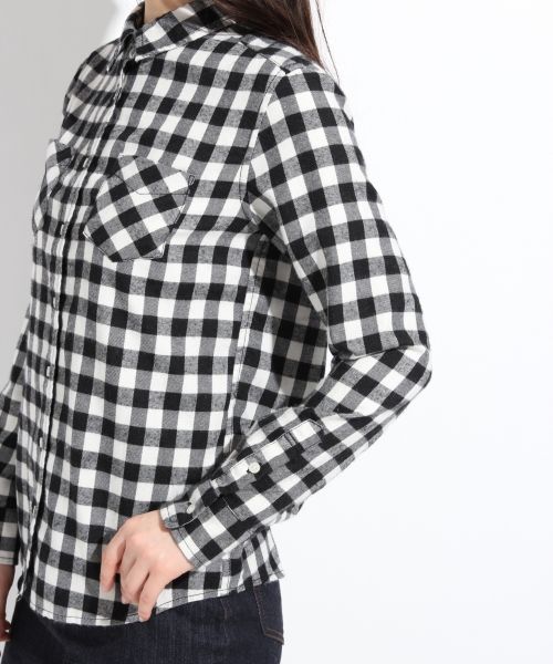 【ポイント10倍】 【売れました】LOWRYSFARM(ローリーズファーム)チェック柄トップス キャミソール ネルブロックチェックシャツロングスリーブ M