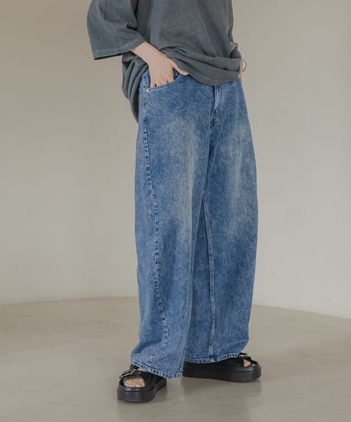 LOWRYS FARM 【UNISEX】ライトデニムカーブパンツ ブルー M メンズ ローリーズファーム 570435 and ST アンドエスティ(旧ドットエスティ) LOWRYS FARM 【UNISEX】ライトデニムカーブパンツ ブルー M メンズ ローリーズファーム 570435 and ST アンドエスティ(旧ドットエスティ)