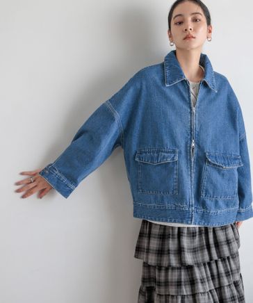 【美品】lowrys farm ステッチデニムブルゾン　UNISEX LOWRYS FARM（ローリーズファーム）の「ステッチデニムブルゾン