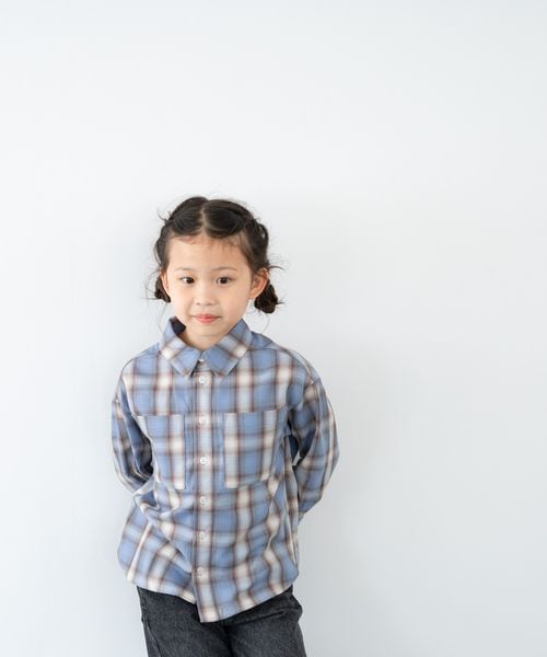 LOWRYS FARM 【KIDS】オンブレチェックBIGシャツ ブルー キッズ ローリーズファーム 571066 and ST アンドエスティ(旧ドットエスティ) LOWRYS FARM 【KIDS】オンブレチェックBIGシャツ ブルー キッズ ローリーズファーム 571066 and ST アンドエスティ(旧ドットエスティ)