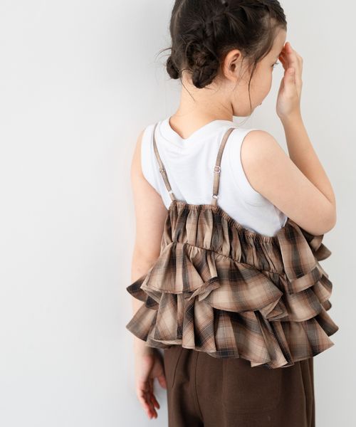 LOWRYS FARM 【KIDS】オンブレチェックキャミ ブラウン キッズ ローリーズファーム 571067 and ST アンドエスティ(旧ドットエスティ) LOWRYS FARM 【KIDS】オンブレチェックキャミ ブラウン キッズ ローリーズファーム 571067 and ST アンドエスティ(旧ドットエスティ)