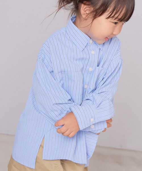 LOWRYS FARM 【KIDS】ストライプシャツ ブルー キッズ ローリーズファーム 571187 and ST アンドエスティ(旧ドットエスティ) LOWRYS FARM 【KIDS】ストライプシャツ ブルー キッズ ローリーズファーム 571187 and ST アンドエスティ(旧ドットエスティ)
