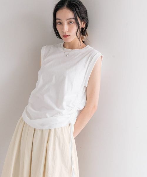 LOWRYS FARM ドロストノースリーブ オフホワイト FREE ウィメンズインナー ローリーズファーム 571421 and ST アンドエスティ(旧ドットエスティ) LOWRYS FARM ドロストノースリーブ オフホワイト FREE ウィメンズインナー ローリーズファーム 571421 and ST アンドエスティ(旧ドットエスティ)