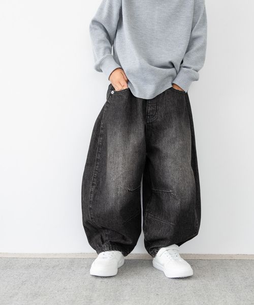 LOWRYS FARM 【KIDS】デニムコクーンパンツ ブラック キッズ ローリーズファーム 571652 and ST アンドエスティ(旧ドットエスティ) LOWRYS FARM 【KIDS】デニムコクーンパンツ ブラック キッズ ローリーズファーム 571652 and ST アンドエスティ(旧ドットエスティ)