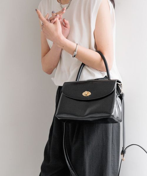 LOWRYS FARM フラップボストンBAG ブラック ウィメンズグッズ ローリーズファーム 572258 and ST アンドエスティ(旧ドットエスティ) LOWRYS FARM フラップボストンBAG ブラック ウィメンズグッズ ローリーズファーム 572258 and ST アンドエスティ(旧ドットエスティ)