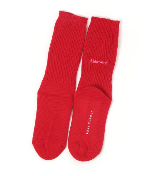 LOWRYS FARM ロゴカラーソックス レッド ウィメンズグッズ ローリーズファーム 573002 and ST アンドエスティ(旧ドットエスティ) LOWRYS FARM ロゴカラーソックス レッド ウィメンズグッズ ローリーズファーム 573002 and ST アンドエスティ(旧ドットエスティ)