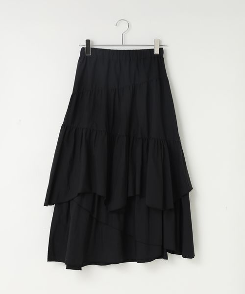 LOWRYS FARM 【カラー予約】ティアードイレヘムスカート ブラック FREE ウィメンズボトムス ローリーズファーム 576730 and ST アンドエスティ(旧ドットエスティ) LOWRYS FARM 【カラー予約】ティアードイレヘムスカート ブラック FREE ウィメンズボトムス ローリーズファーム 576730 and ST アンドエスティ(旧ドットエスティ)