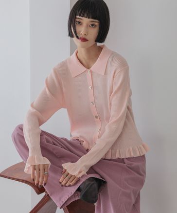 ニット セーター スソフリルカーディガンＬＳ 577229 レディース スソフリルカーディガンLS 577229（ニット/セーター）｜LOWRYS