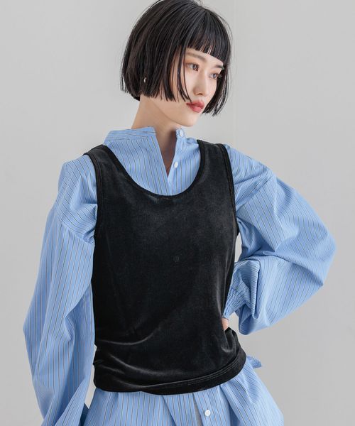 LOWRYS FARM ベロアタンク ブラック FREE ウィメンズインナー ローリーズファーム 577739 and ST アンドエスティ(旧ドットエスティ) LOWRYS FARM ベロアタンク ブラック FREE ウィメンズインナー ローリーズファーム 577739 and ST アンドエスティ(旧ドットエスティ)