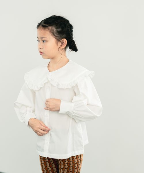LOWRYS FARM 【KIDS】BIGカラーフリルブラウス オフホワイト キッズ ローリーズファーム 578267 and ST アンドエスティ(旧ドットエスティ) LOWRYS FARM 【KIDS】BIGカラーフリルブラウス オフホワイト キッズ ローリーズファーム 578267 and ST アンドエスティ(旧ドットエスティ)