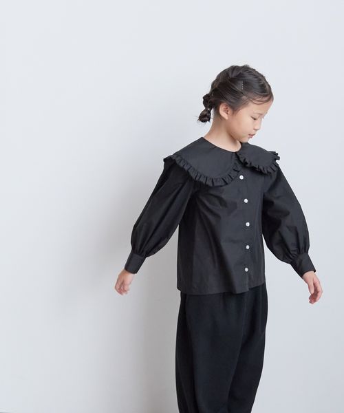 LOWRYS FARM 【KIDS】BIGカラーフリルブラウス ブラック キッズ ローリーズファーム 578267 and ST アンドエスティ(旧ドットエスティ) LOWRYS FARM 【KIDS】BIGカラーフリルブラウス ブラック キッズ ローリーズファーム 578267 and ST アンドエスティ(旧ドットエスティ)
